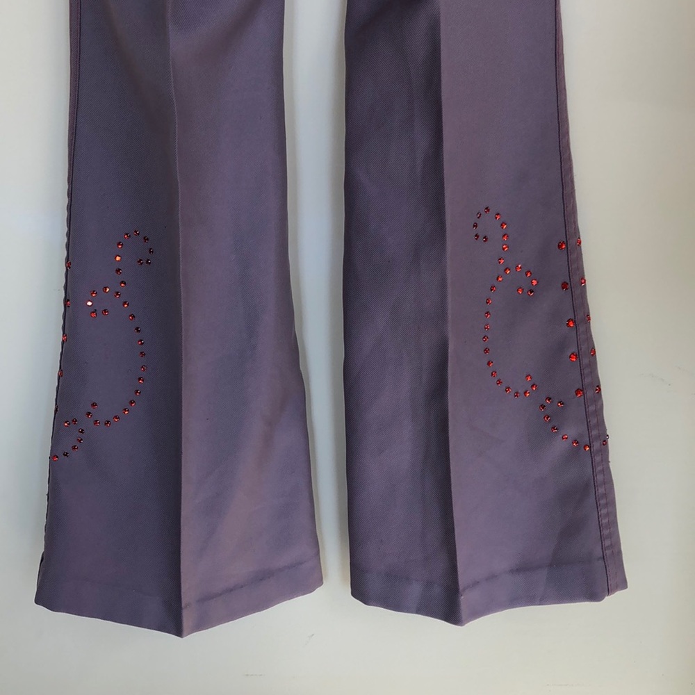 Vintage, Rhinestoned & Flared Khaki Pants